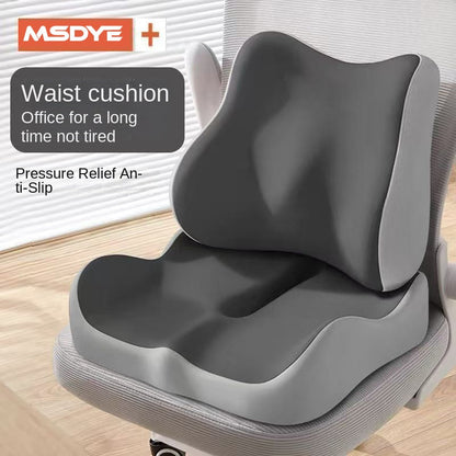 Memory Foam Seat Cushion & Lumbar Support for Office Chairs