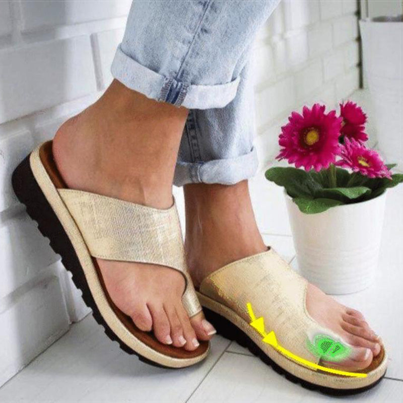 Women's Wide Toe Box Platform Sandals - Soft PU Leather
