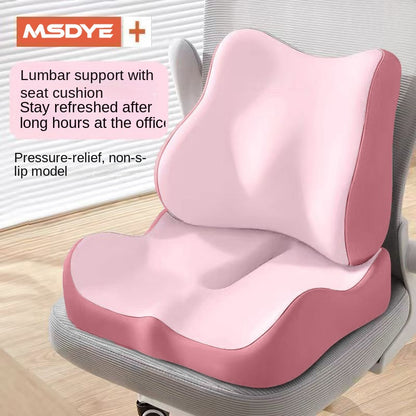 Office Chair Lumbar Support Pillow, Memory Foam Seat Cushion for Long Sitting, Car and Desk Use, Student Classroom Backrest Pad