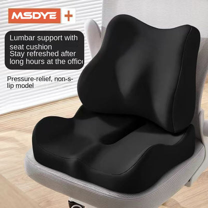 Office Chair Lumbar Support Pillow, Memory Foam Seat Cushion for Long Sitting, Car and Desk Use, Student Classroom Backrest Pad