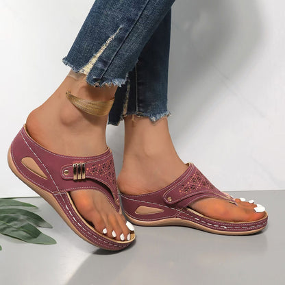 Women's Herringbone Platform Slide Sandals - Cushioned