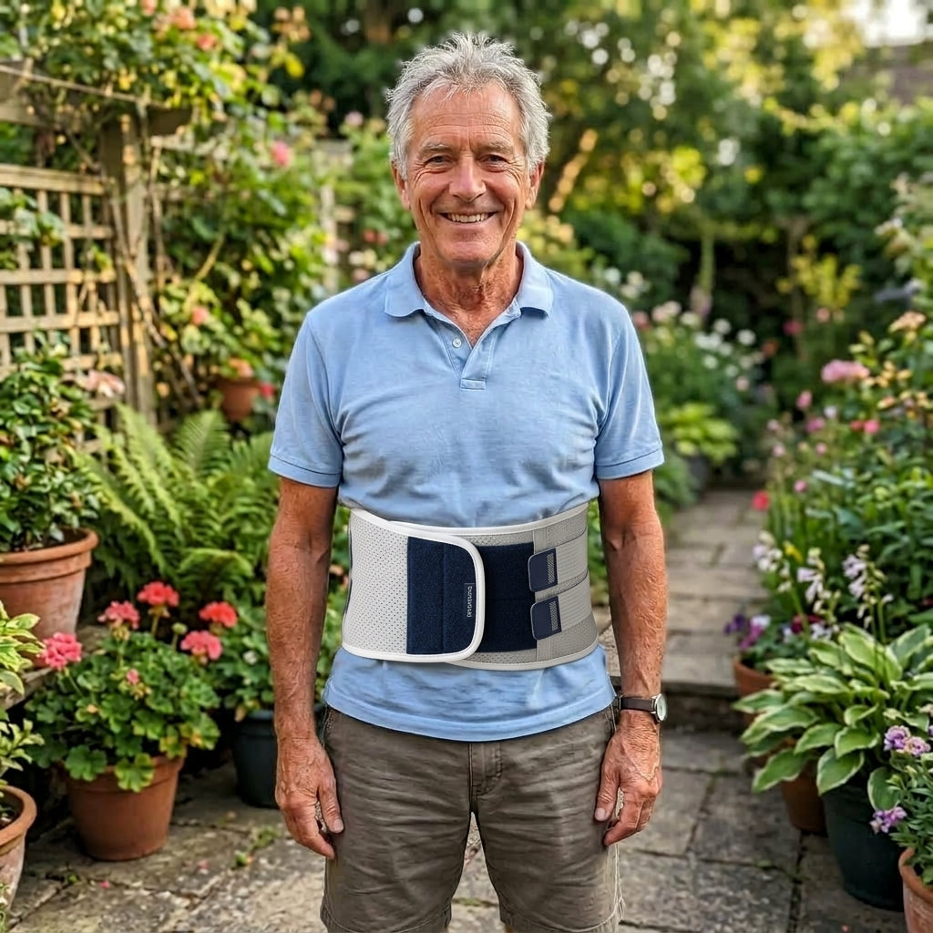 Dual adjustment straps give targeted lumbar support